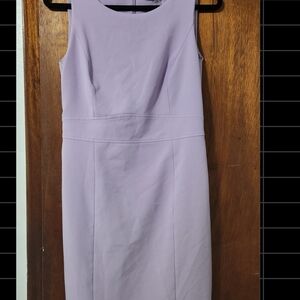 Sleeveless Light Lavender Midi Sheath Dress